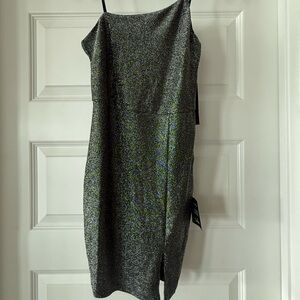 Lulu's Silver Iridescent Slip Mini Dress